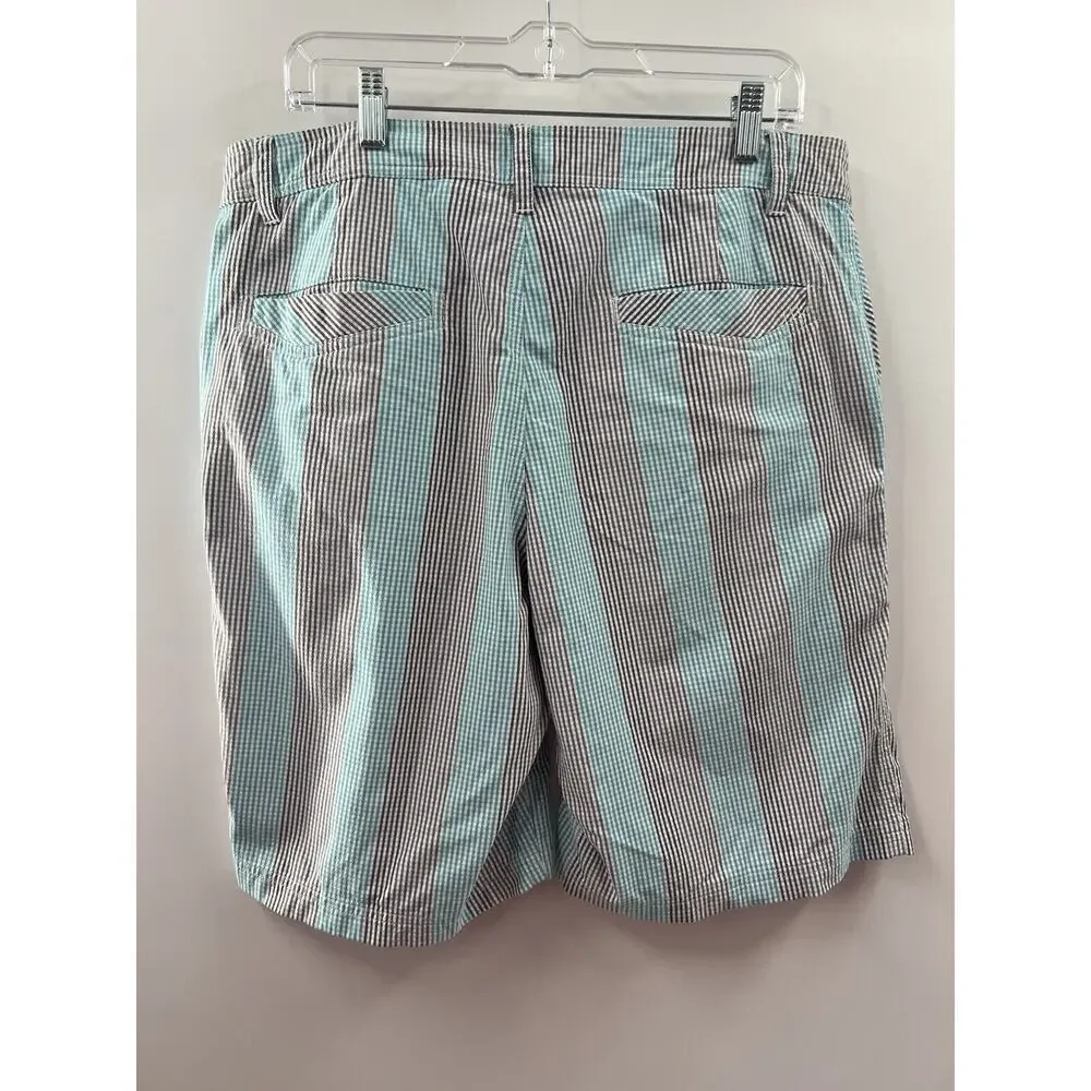 Lululemon Athletica Men’s Shorts Kahuna Teal Blue Gray Striped Pockets Size 36